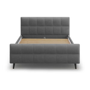 Tmavě šedá čalouněná dvoulůžková postel s roštem 180x200 cm Gigi - Micadoni Home