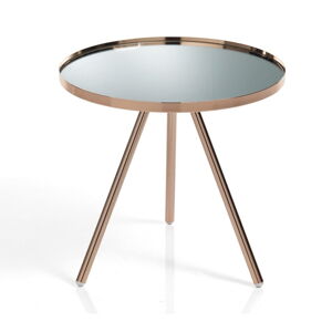 Odkládací stolek v měděné barvě a skleněnou deskou Tomasucci Spok Cooper, ⌀ 42 cm