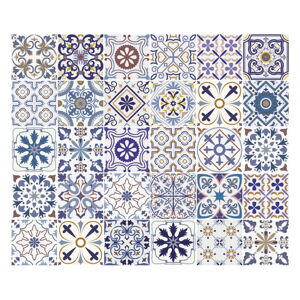 Sada 30 nástěnných samolepek Ambiance Tiles Azulejos Riviera, 10 x 10 cm