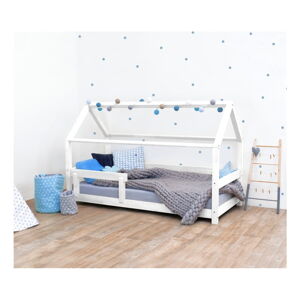 Bílá dětská postel s bočnicí ze smrkového dřeva Benlemi Tery, 80 x 180 cm