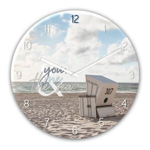 Skleněné nástěnné hodiny Styler The Se, ø 30 cm