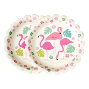 Sada 8 papírových talířků Rex London Flamingo Bay, ⌀ 17,5 cm