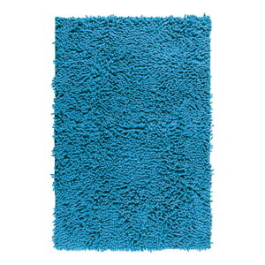 Modrá koupelnová předložka Wenko Chenille, 80 x 50 cm