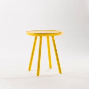 Žlutý odkládací stolek z masivu EMKO Naïve, ø 45 cm