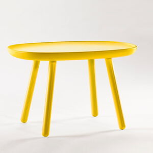 Žlutý odkládací stolek z masivu EMKO Naïve, 61 x 41 cm