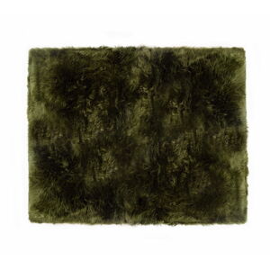 Tmavě zelený koberec z ovčí kožešiny Royal Dream Zealand Sheep, 130 x 150 cm