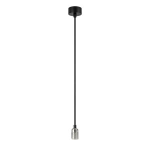 Černé závěsné svítidlo bez stínidla s objímkou ve stříbrné barvě Bulb Attack Uno