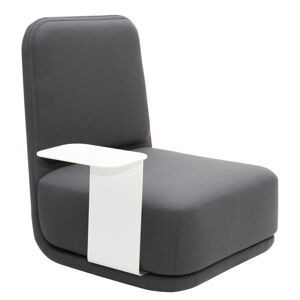 Tmavě šedé křeslo s bílým kovovým stolkem Softline Standby High + Side Table