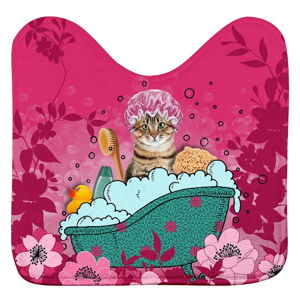 Růžová WC koupelnová předložka 45x45 cm Chatibulle – douceur d'intérieur