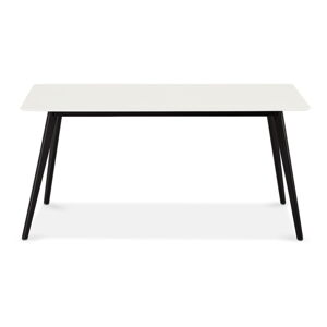 Bílý jídelní stůl s černými nohami Furnhouse Life, 160 x 90 cm