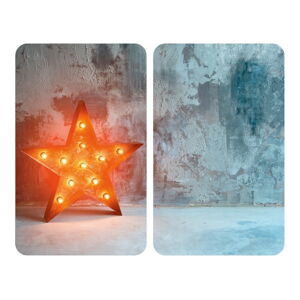 Sada 2 skleněných krytů na sporák Wenko Star, 52 x 30 cm