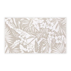 Béžovo-bílá bavlněná koupelnová předložka Foutastic Floral, 100 x 180 cm