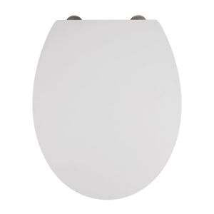 Bílé WC sedátko se snadným zavíráním Wenko Mora, 44,5 x 37 cm