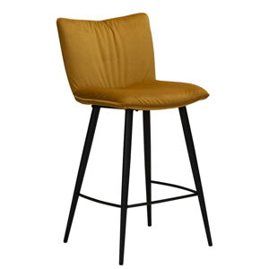 Žlutá sametová barová židle DAN-FORM Denmark Join, výška 103 cm