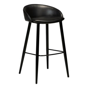 Černá barová koženková židle DAN-FORM Denmark Dual, výška 91 cm