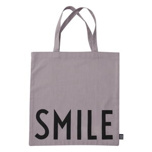 Šedá plátěná taška Design Letters Smile