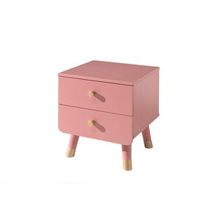 Růžový dětský noční stolek z borovicového dřeva Vipack Billy