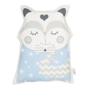 Modrý dětský polštářek s příměsí bavlny Mike & Co. NEW YORK Pillow Toy Smart Cat, 23 x 33 cm