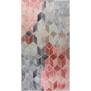 Světle růžovo-šedý pratelný koberec běhoun 80x200 cm – Vitaus