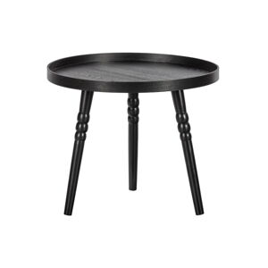 Černý odkládací stolek z borovicového dřeva WOOOD Ponto, ø 55 cm