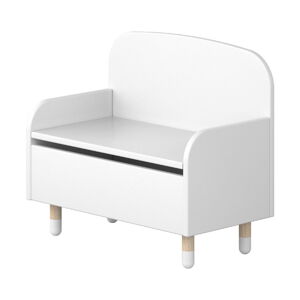 Bílá úložná lavice s opěrkou Flexa Dots