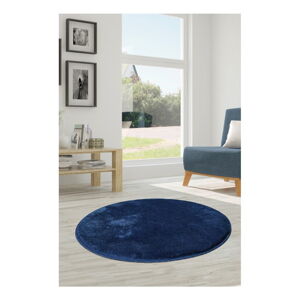 Tmavě modrý koberec Milano, ⌀ 90 cm