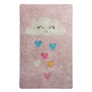 Růžový dětský protiskluzový koberec Chilai Baby Cloud, 100 x 160 cm