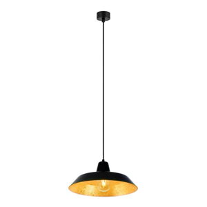 Černé stropní svítidlo s vnitřkem ve zlaté barvě Bulb Attack Cinco, ⌀ 35 cm