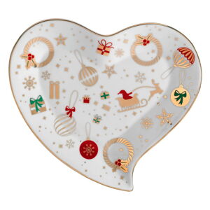 Porcelánový servírovací talíř ve tvaru srdce Brandani Alleluia, délka 20 cm