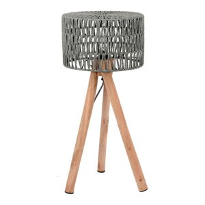 Šedá stolní lampa z mangového dřeva LABEL51 Stripe