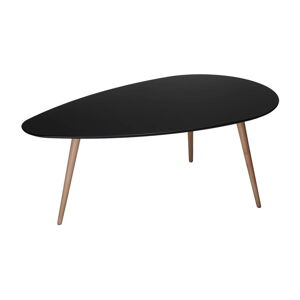 Černý konferenční stolek s nohami z bukového dřeva Furnhouse Fly, 116 x 66 cm
