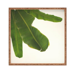 Dřevěný dekorativní servírovací tác Leaf, 40 x 40 cm