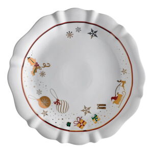 Bílý porcelánový talíř s vánočním motivem Brandani Alleluia, ⌀ 30 cm