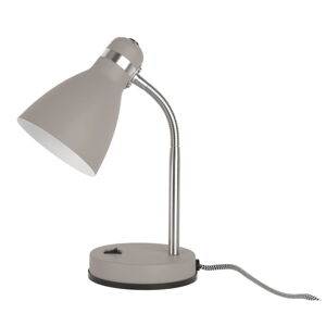 Šedá stolní lampa Leitmotiv Study, výška 30 cm