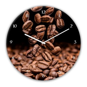 Nástěnné hodiny Styler Glassclock Coffee Seeds, ⌀ 30 cm