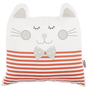 Červený dětský polštářek s příměsí bavlny Mike & Co. NEW YORK Pillow Toy Big Cat, 29 x 29 cm
