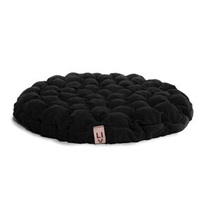 Černý sedací polštářek s masážními míčky Linda Vrňáková Bloom, ø 75 cm