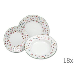 Sada 18 porcelánových talířů s motivem květin Thun Bernadotte