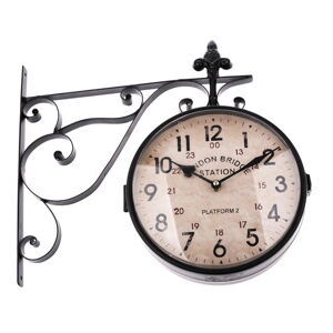 Černé oboustranné závěsné hodiny Dakls, délka 41 cm