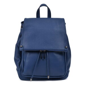 Modrý kožený batoh Roberta M, 24 x 34 cm