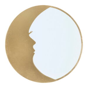 Nástěnné zrcadlo s detaily ve zlaté barvě Mauro Ferretti Moon, ø 72,5 cm