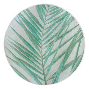 Zeleno-béžový venkovní koberec NORTHRUGS Palm, ø 160 cm