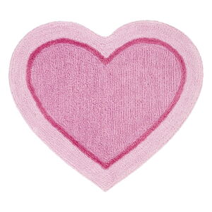 Růžový dětský koberec ve tvaru srdce Catherine Lansfield, 50 x 80 cm