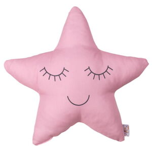 Růžový dětský polštářek s příměsí bavlny Mike & Co. NEW YORK Pillow Toy Star, 35 x 35 cm