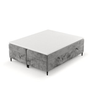 Tmavě šedá boxspring postel s úložným prostorem 160x200 cm Araya – Maison de Rêve
