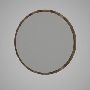 Kulaté nástěnné zrcadlo v hnědém rámu Glob, ⌀ 59 cm