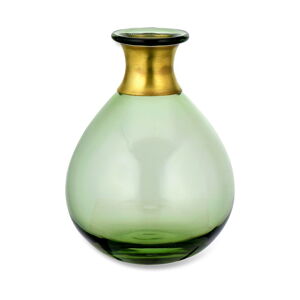 Zelená skleněná váza Nkuku Miza, výška 16,5 cm
