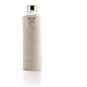 Béžová skleněná láhev z borosilikátového skla s obalem z umělé kůže Equa Mismatch, 750 ml