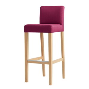 Fuchsiově růžová barová židle s přírodními nohami Custom Form Wilton