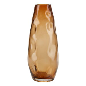 Světle oranžová skleněná váza Bahne & CO, výška 28 cm